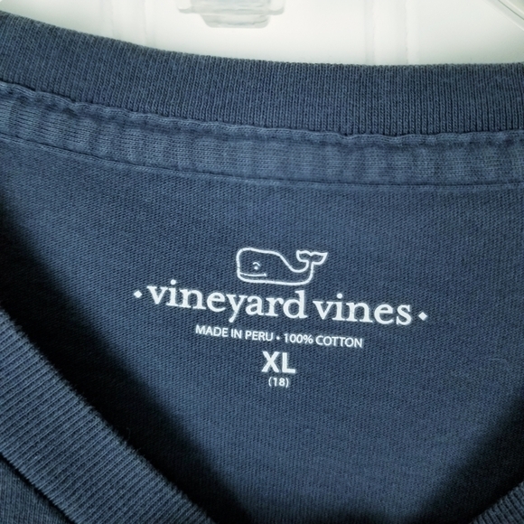 Vineyard Vines Boys Long Sleeve T Shirt Festive Party String Lights Size XL Blue - Picture 3 of 6